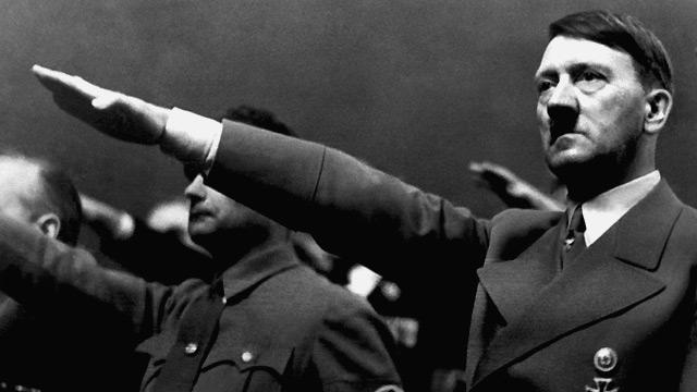 Adolf Hitler giving the Nazi salute during a rally in 1939. (AFP/Getty Images)